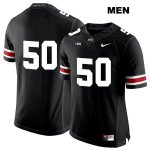 Men's NCAA Ohio State Buckeyes Nathan Brock #50 College Stitched No Name Authentic Nike White Number Black Football Jersey NH20L37HN